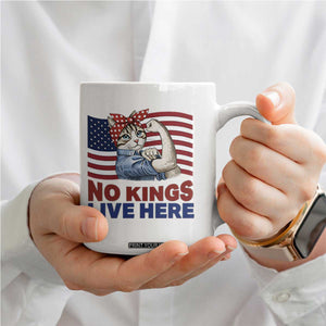 No Kings Live Here Coffee Mug Funny Rosie The Riveter Cat Feminist Gift TS12 Print Your Wear