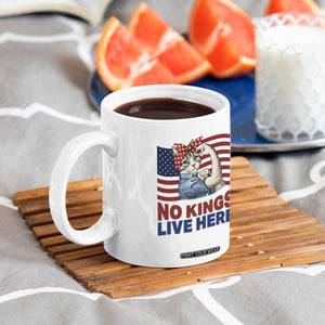 No Kings Live Here Coffee Mug Funny Rosie The Riveter Cat Feminist Gift TS12 Print Your Wear