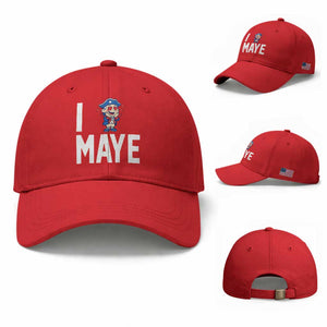 I Love Maye Baseball Cap Funny QB Sport Fan TS12 Baseball Cap Universal Fit Red Print Your Wear