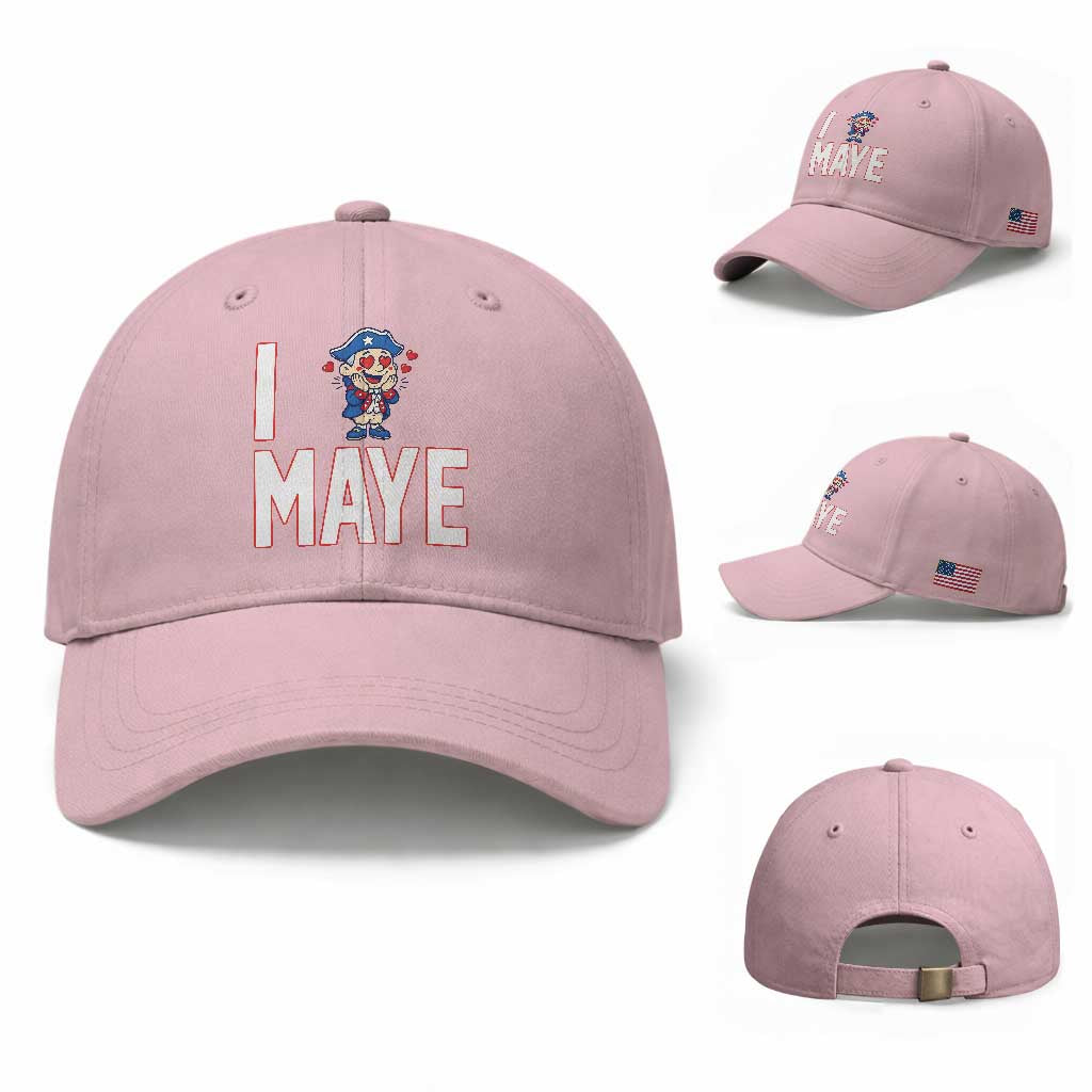 I Love Maye Baseball Cap Funny QB Sport Fan TS12 Baseball Cap Universal Fit Light Pink Print Your Wear