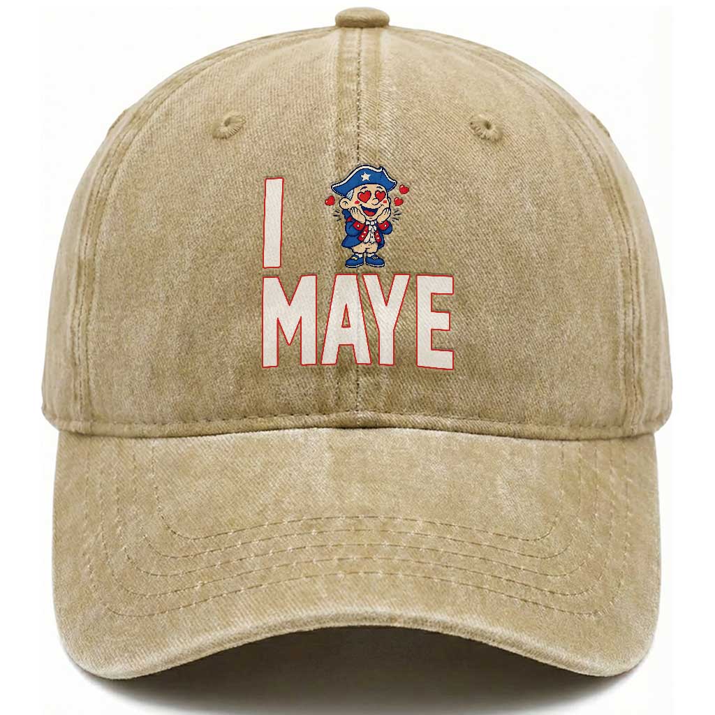 I Love Maye Washed Cotton Baseball Cap Funny QB Sport Fan TS12 Print Your Wear