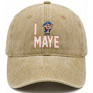 I Love Maye Washed Cotton Baseball Cap Funny QB Sport Fan TS12 Print Your Wear