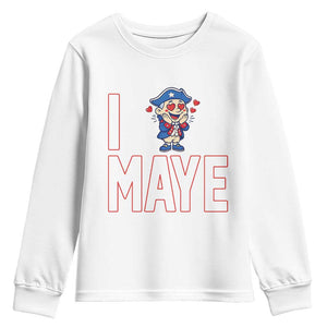 I Love Maye Youth Sweatshirt Funny QB Sport Fan TS12 White Print Your Wear