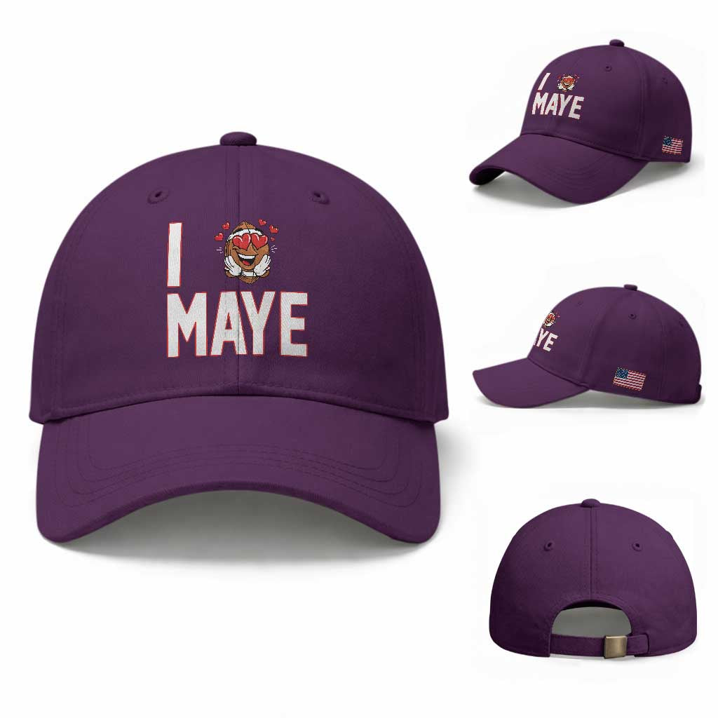 I Love Maye Baseball Cap Football Lover Gift For NE Fan TS12 Baseball Cap Universal Fit Purple Print Your Wear