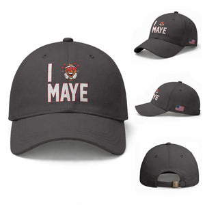 I Love Maye Baseball Cap Football Lover Gift For NE Fan TS12 Baseball Cap Universal Fit Dark Gray Print Your Wear