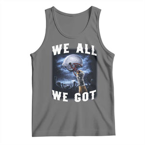 We All We Got Football Helmet Victory Graphic Tank Top TS12 Black Heather Print Your Wear
