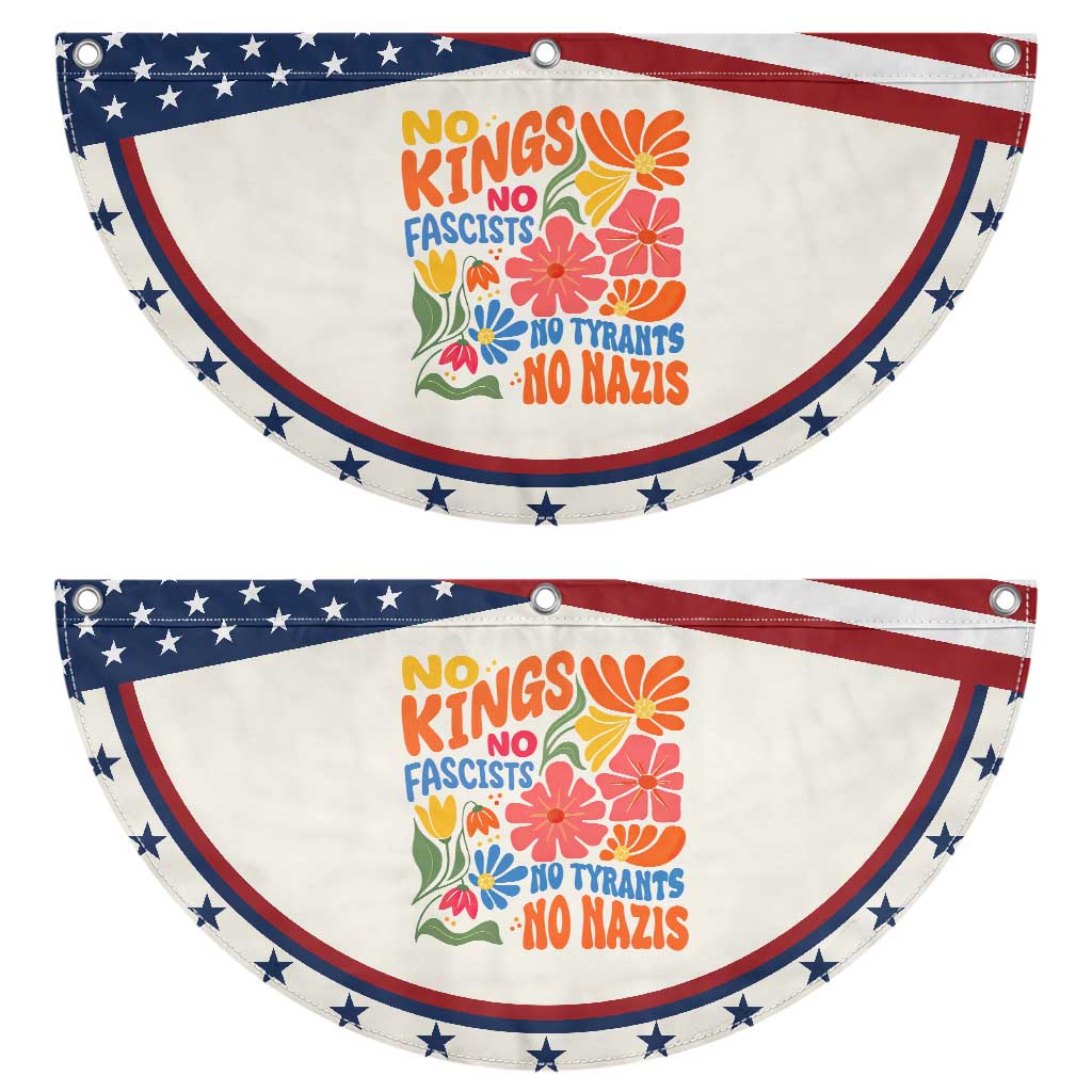 No Kings Wildflower Protest Patriotic Fan Flag No Fascists No Tyrants No Nazis TS12 2pcs pack Classic Beige Print Your Wear