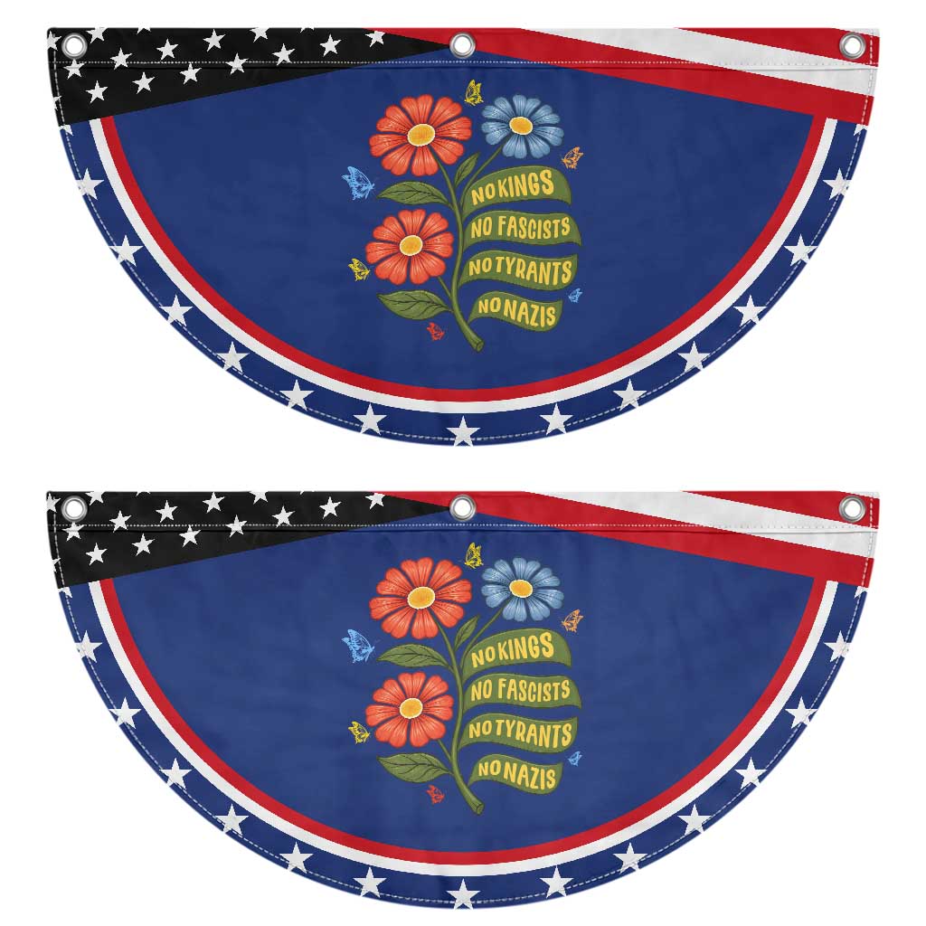 Wildflower Protest Freedom Gift Patriotic Fan Flag No Kings No Fascists No Tyrants TS12 2pcs pack Classic Navy Print Your Wear