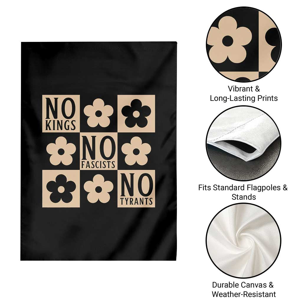 No Kings Wildflower Retro Boho Floral Garden Flag TS12 Print Your Wear