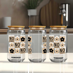 No Kings Wildflower Retro Boho Floral Glass Can TS12 Print Your Wear