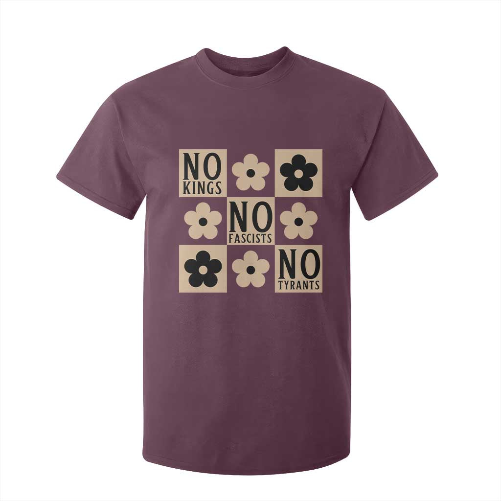 No Kings Wildflower Retro Boho Floral T Shirt For Kid TS12 Maroon Print Your Wear