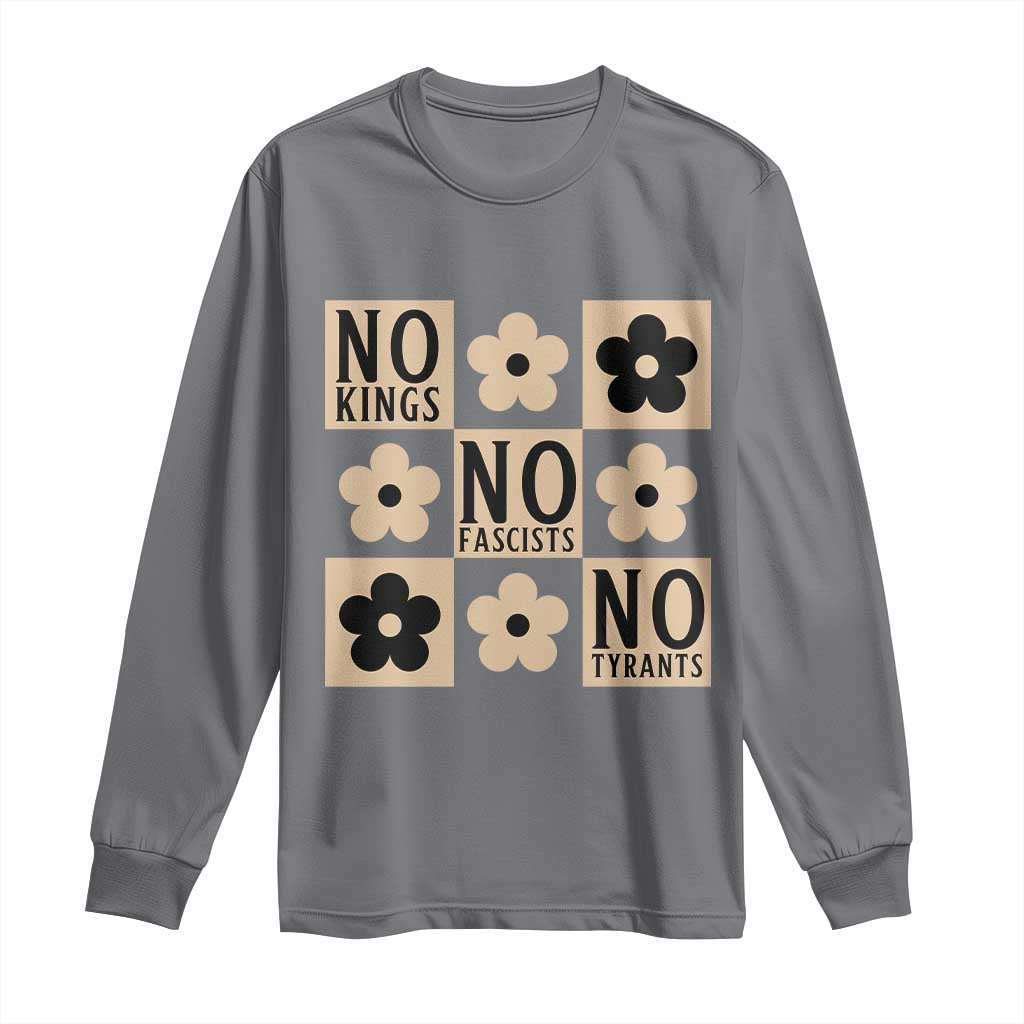 No Kings Wildflower Retro Boho Floral Long Sleeve Shirt TS12 Charcoal Print Your Wear