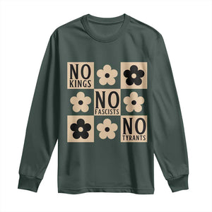 No Kings Wildflower Retro Boho Floral Long Sleeve Shirt TS12 Dark Forest Green Print Your Wear