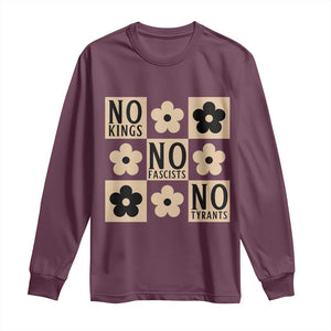 No Kings Wildflower Retro Boho Floral Long Sleeve Shirt TS12 Maroon Print Your Wear