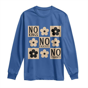 No Kings Wildflower Retro Boho Floral Long Sleeve Shirt TS12 Royal Blue Print Your Wear