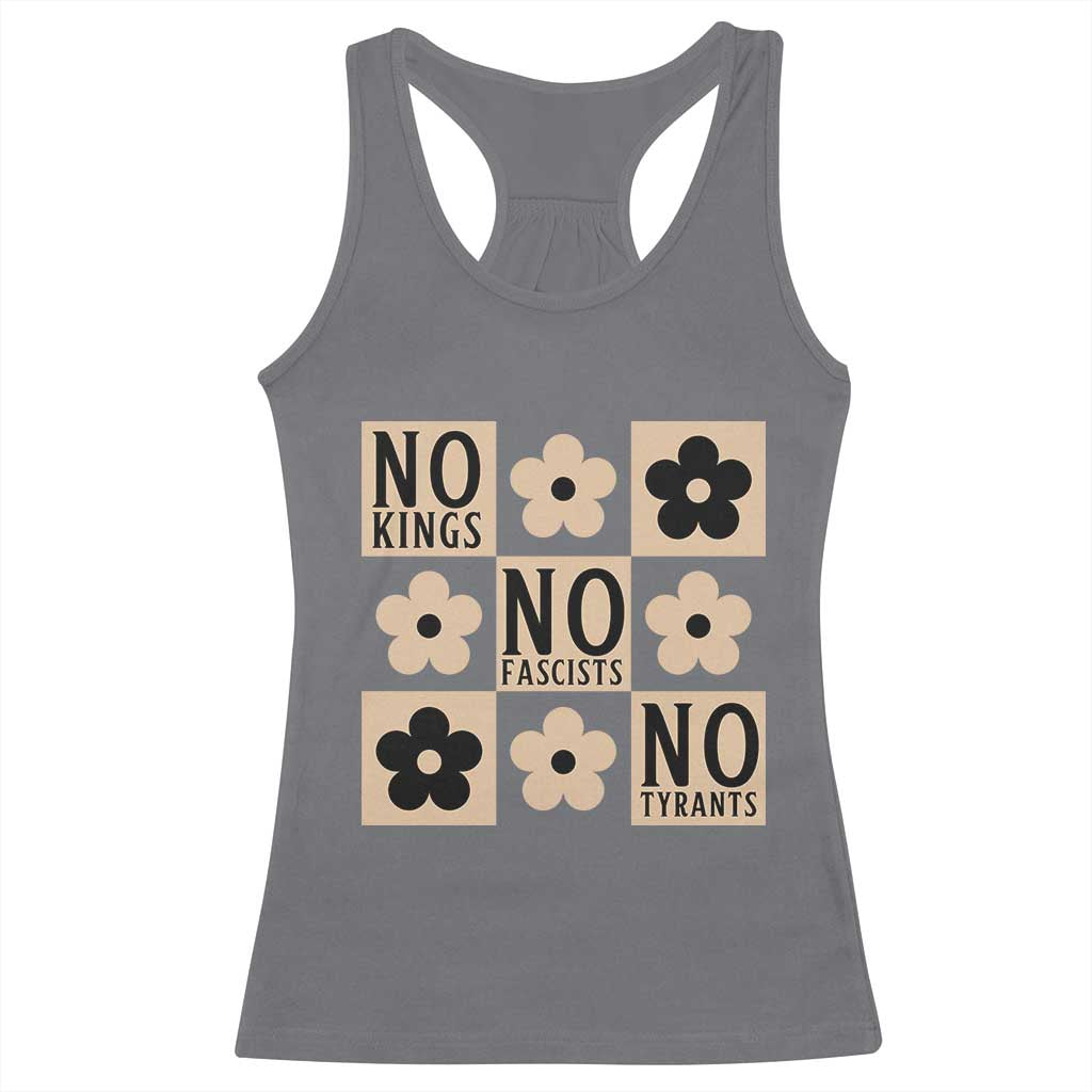 No Kings Wildflower Retro Boho Floral Racerback Tank Top TS12 Charcoal Print Your Wear
