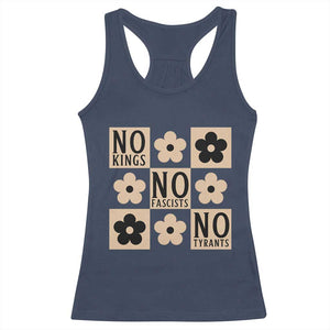 No Kings Wildflower Retro Boho Floral Racerback Tank Top TS12 Navy Print Your Wear