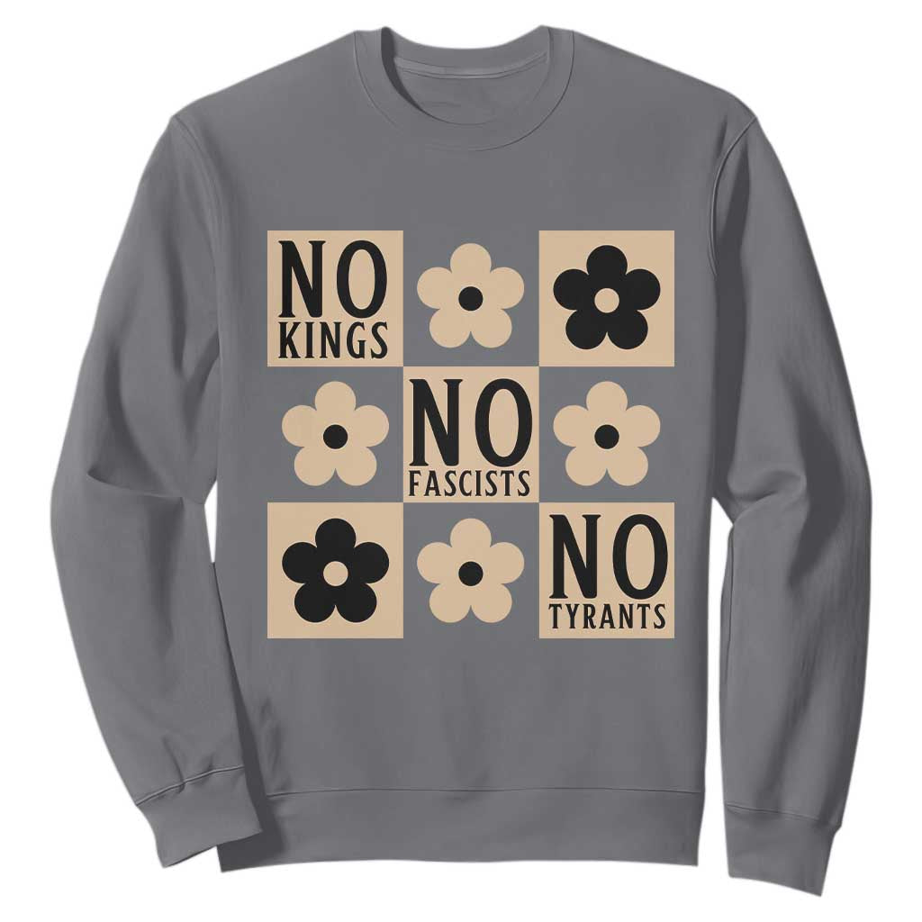 No Kings Wildflower Retro Boho Floral Sweatshirt TS12 Charcoal Print Your Wear