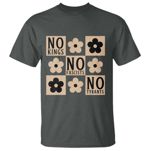 No Kings Wildflower Retro Boho Floral T Shirt TS12 Dark Heather Print Your Wear