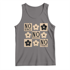 No Kings Wildflower Retro Boho Floral Tank Top TS12 Deep Heather Print Your Wear