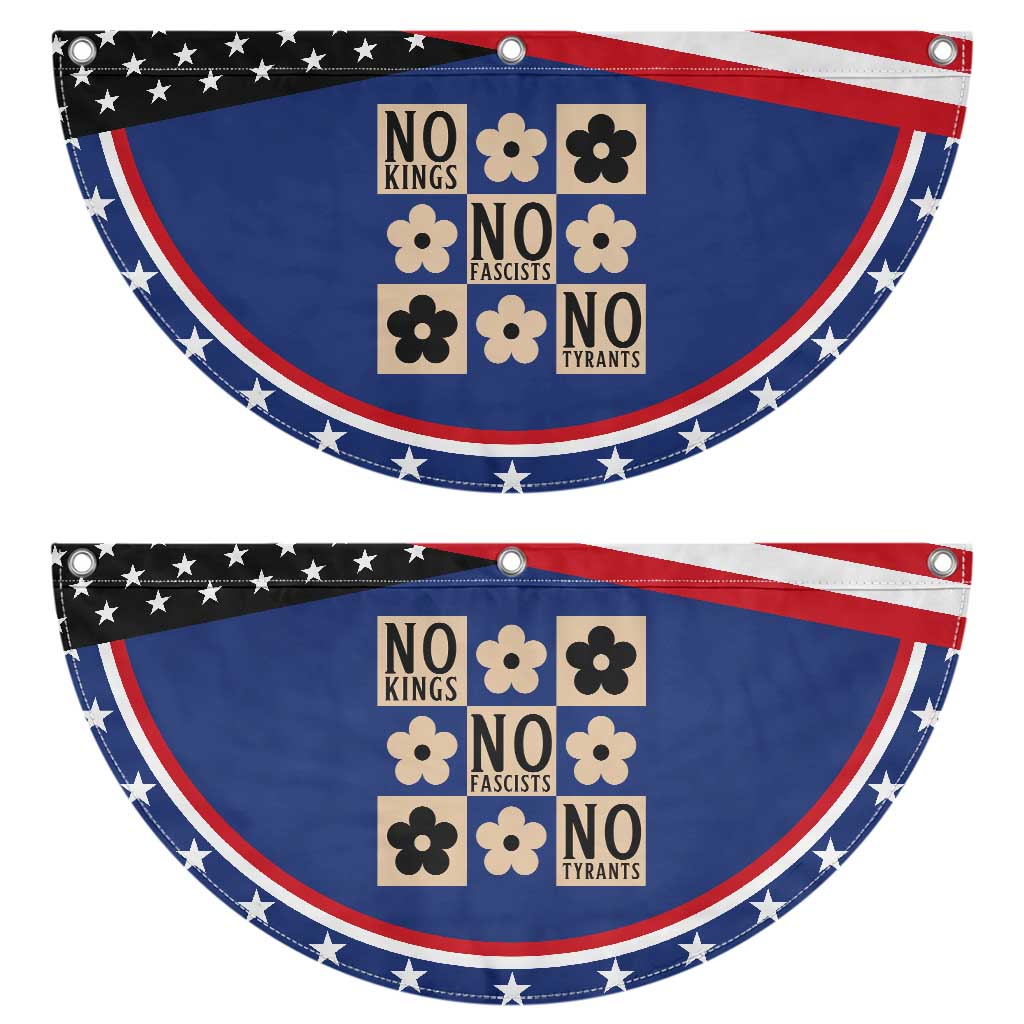 No Kings Wildflower Retro Boho Floral Patriotic Fan Flag TS12 2pcs pack Classic Navy Print Your Wear