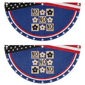 No Kings Wildflower Retro Boho Floral Patriotic Fan Flag TS12 2pcs pack Classic Navy Print Your Wear