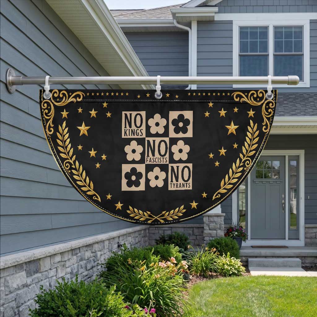 No Kings Wildflower Retro Boho Floral Patriotic Fan Flag TS12 2pcs pack Vintage Black Print Your Wear