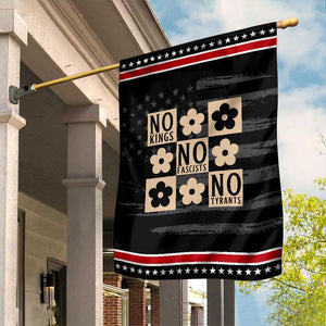 No Kings Wildflower Retro Boho Floral Garden Flag TS12 Distressed Black Red Print Your Wear