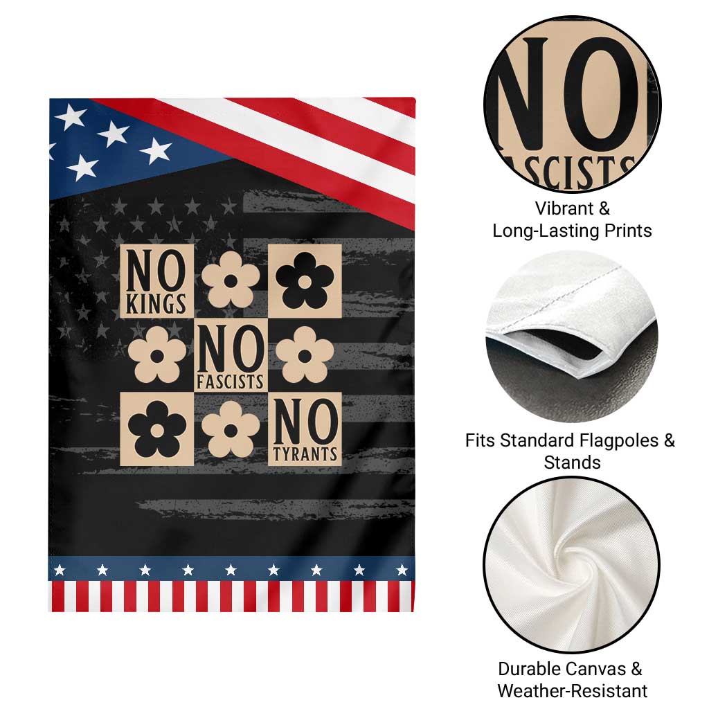 No Kings Wildflower Retro Boho Floral Garden Flag TS12 Print Your Wear