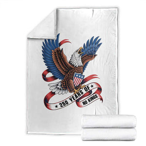 No Kings Throw Blanket USA 250th Anniversary Freedom Eagle TS12 White Print Your Wear