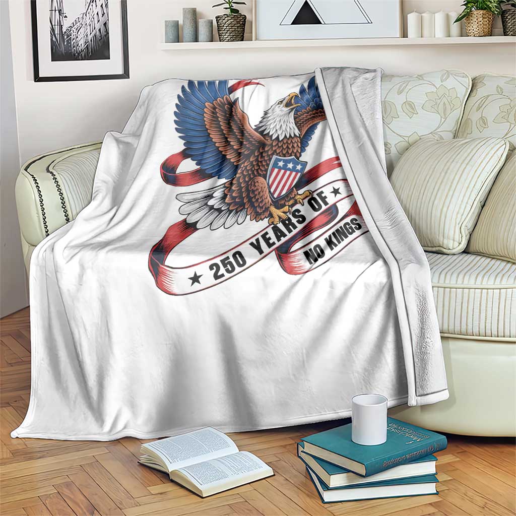 No Kings Throw Blanket USA 250th Anniversary Freedom Eagle TS12 Print Your Wear