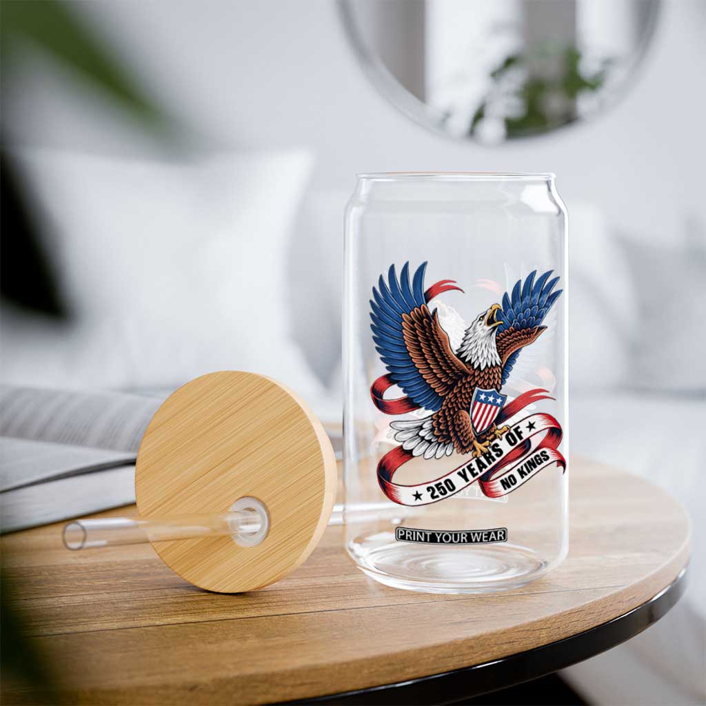 No Kings Glass Can USA 250th Anniversary Freedom Eagle TS12 Print Your Wear