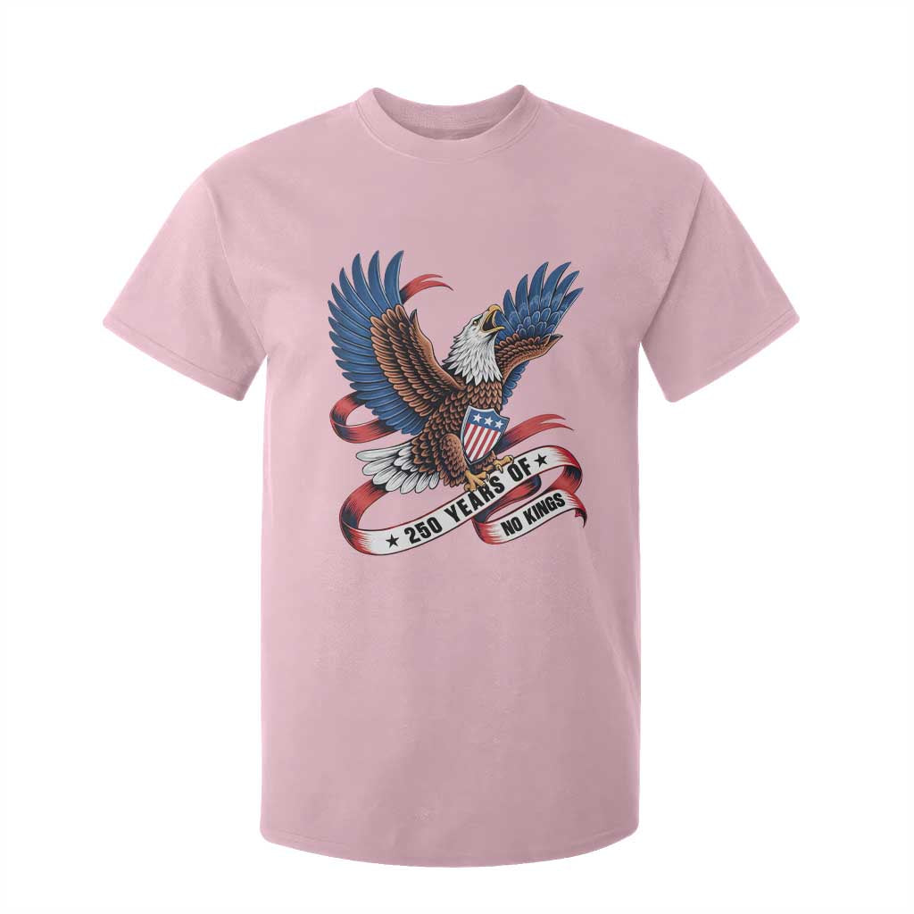 No Kings T Shirt For Kid USA 250th Anniversary Freedom Eagle TS12 Light Pink Print Your Wear