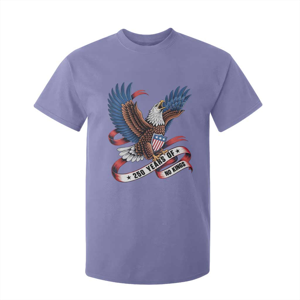 No Kings T Shirt For Kid USA 250th Anniversary Freedom Eagle TS12 Violet Print Your Wear