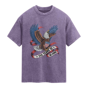 No Kings Washed Cotton T-Shirt USA 250th Anniversary Freedom Eagle