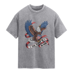 No Kings Washed Cotton T-Shirt USA 250th Anniversary Freedom Eagle