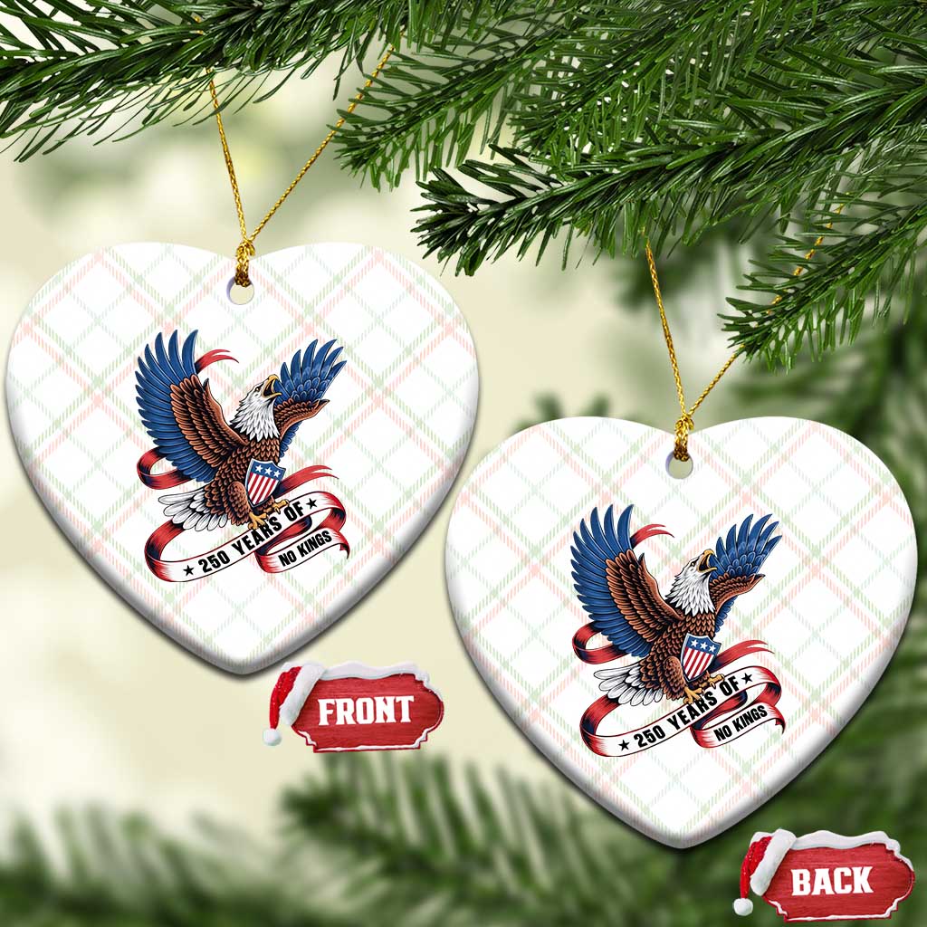 No Kings Ceramic Ornament USA 250th Anniversary Freedom Eagle TS12 Print Your Wear