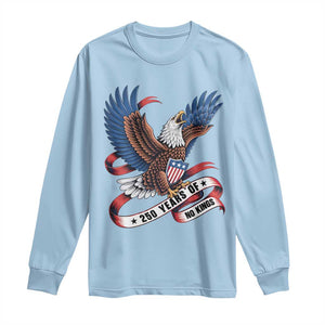 No Kings Long Sleeve Shirt USA 250th Anniversary Freedom Eagle TS12 Light Blue Print Your Wear