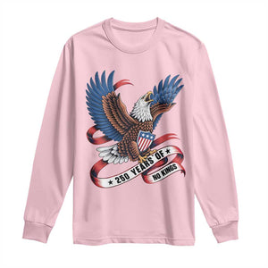 No Kings Long Sleeve Shirt USA 250th Anniversary Freedom Eagle TS12 Light Pink Print Your Wear