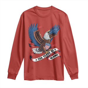 No Kings Long Sleeve Shirt USA 250th Anniversary Freedom Eagle TS12 Red Print Your Wear