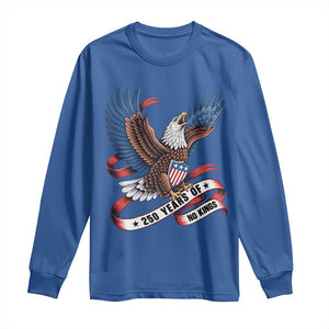 No Kings Long Sleeve Shirt USA 250th Anniversary Freedom Eagle TS12 Royal Blue Print Your Wear
