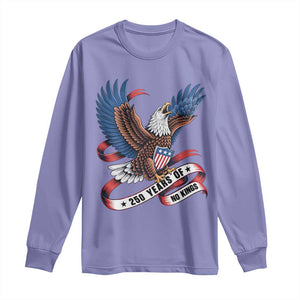 No Kings Long Sleeve Shirt USA 250th Anniversary Freedom Eagle TS12 Violet Print Your Wear