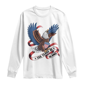 No Kings Long Sleeve Shirt USA 250th Anniversary Freedom Eagle TS12 White Print Your Wear