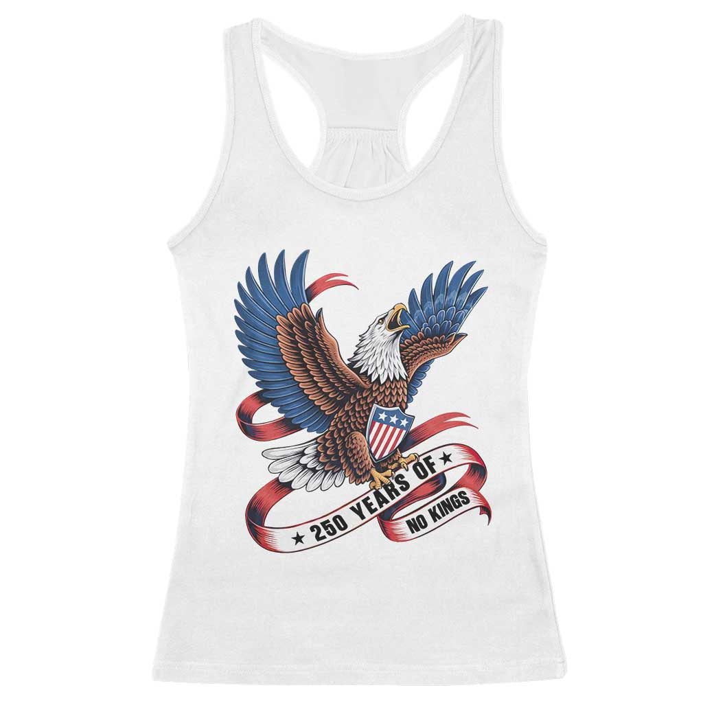 No Kings Racerback Tank Top USA 250th Anniversary Freedom Eagle TS12 White Print Your Wear