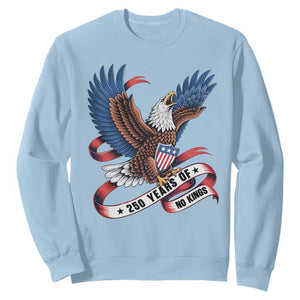 No Kings Sweatshirt USA 250th Anniversary Freedom Eagle TS12 Light Blue Print Your Wear