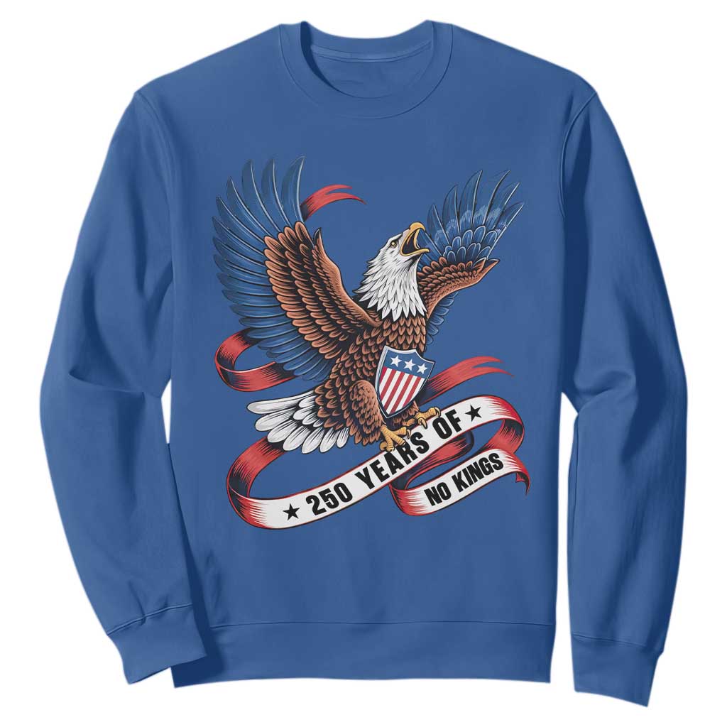 No Kings Sweatshirt USA 250th Anniversary Freedom Eagle TS12 Royal Blue Print Your Wear