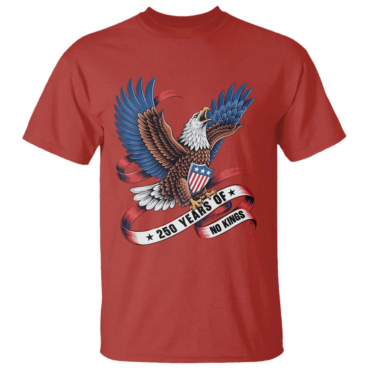 No Kings T Shirt USA 250th Anniversary Freedom Eagle TS12 Red Print Your Wear