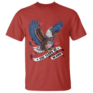 No Kings T Shirt USA 250th Anniversary Freedom Eagle TS12 Red Print Your Wear