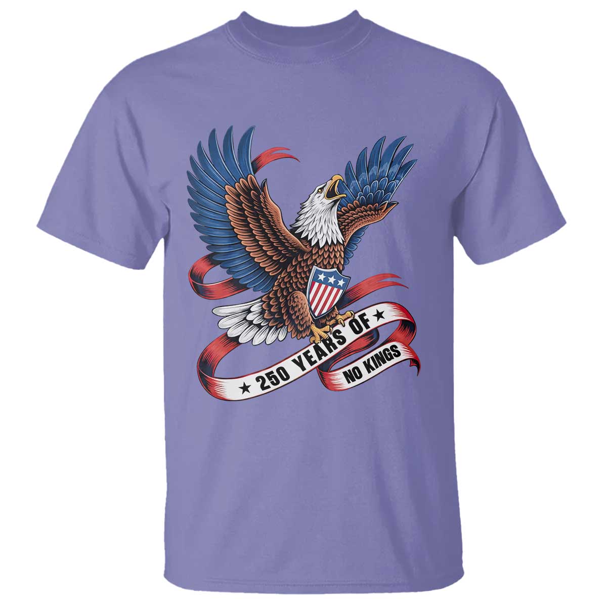 No Kings T Shirt USA 250th Anniversary Freedom Eagle TS12 Violet Print Your Wear