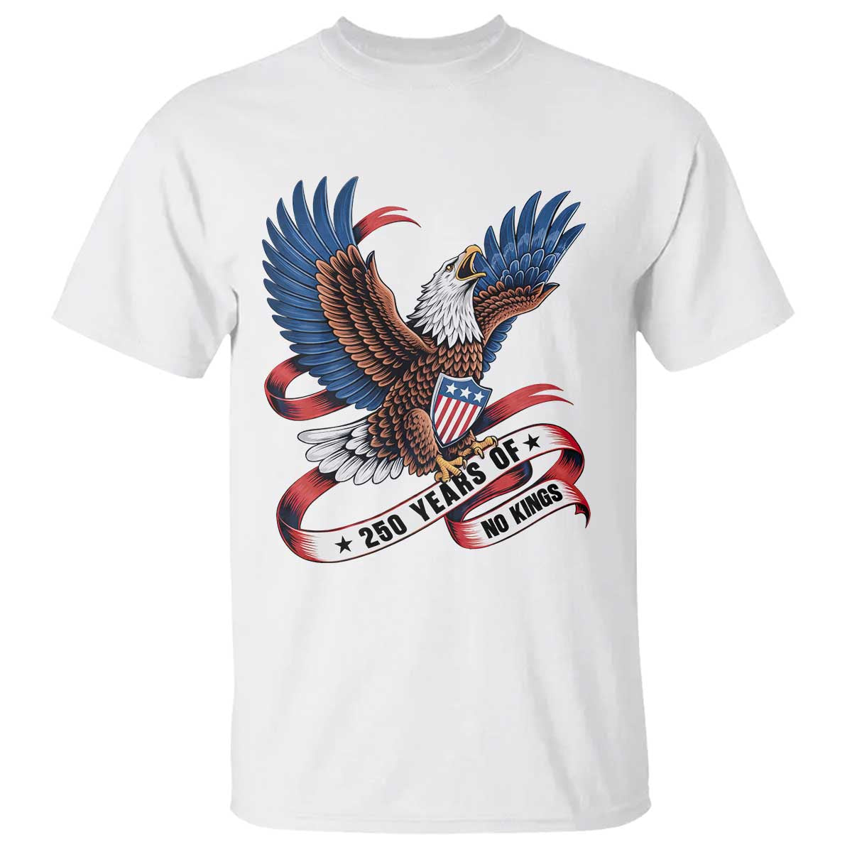 No Kings T Shirt USA 250th Anniversary Freedom Eagle TS12 White Print Your Wear